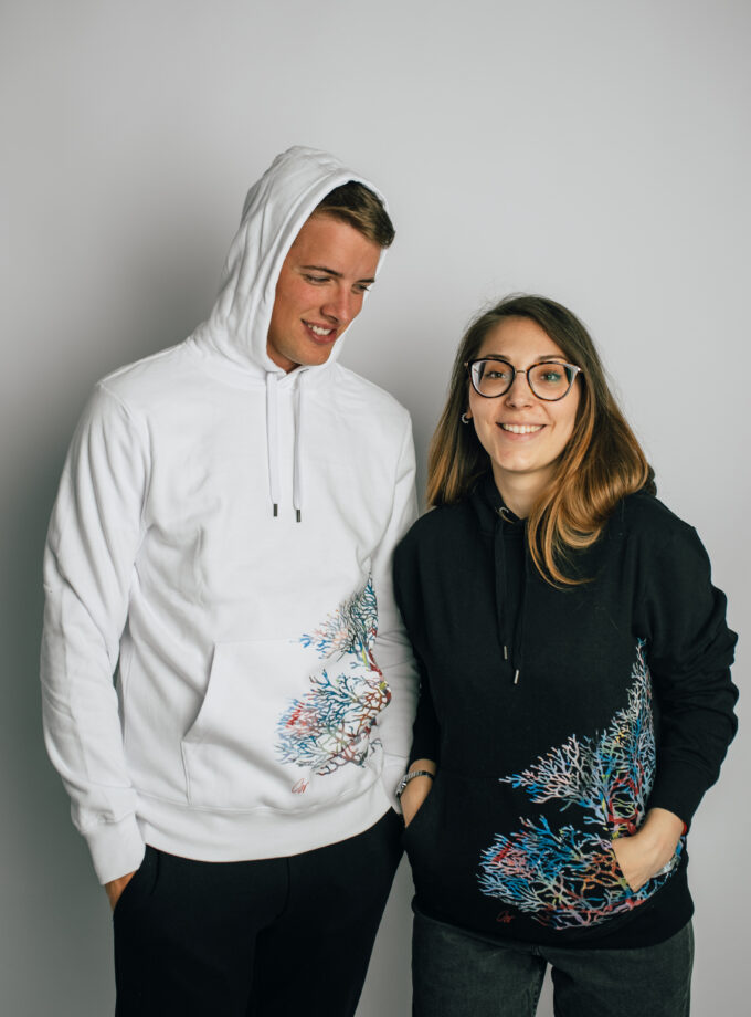 Láthatóan láthatatlan korallzátony Férfi kapucnis pulóver