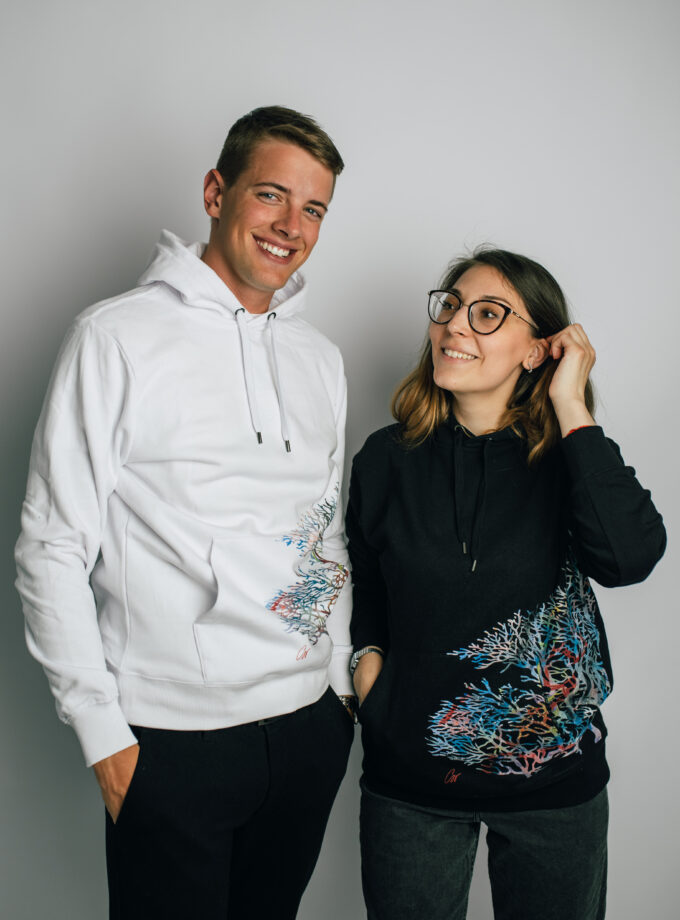 Láthatóan láthatatlan korallzátony Férfi kapucnis pulóver